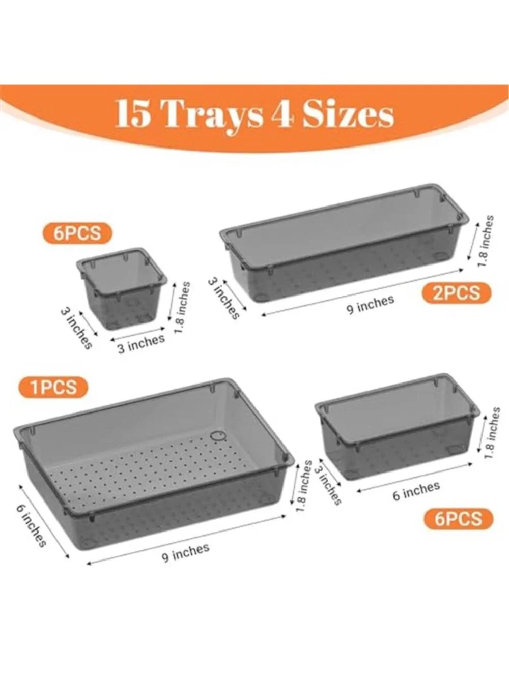 Drawer Organizer Bins Set Plastic Stackable Storage Dividers Kitchen Office Home